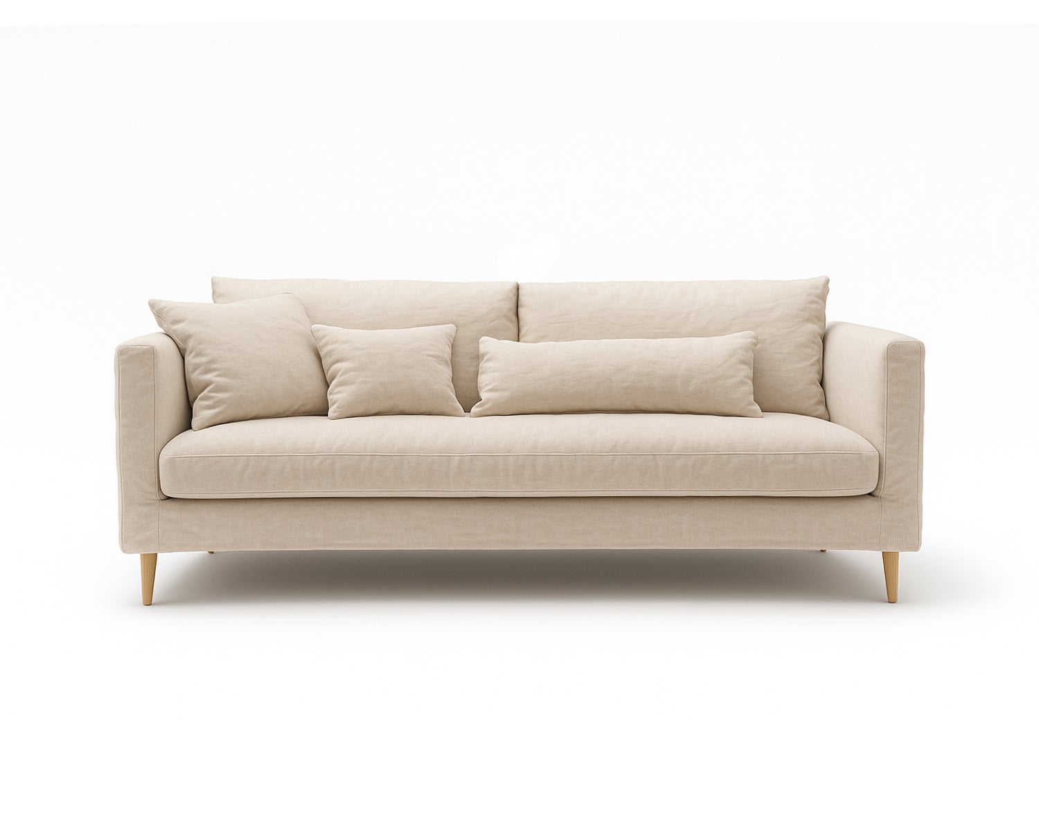 Sits Lill 2-personers sofa i stof Caleido 1419 Natural med egetræsben