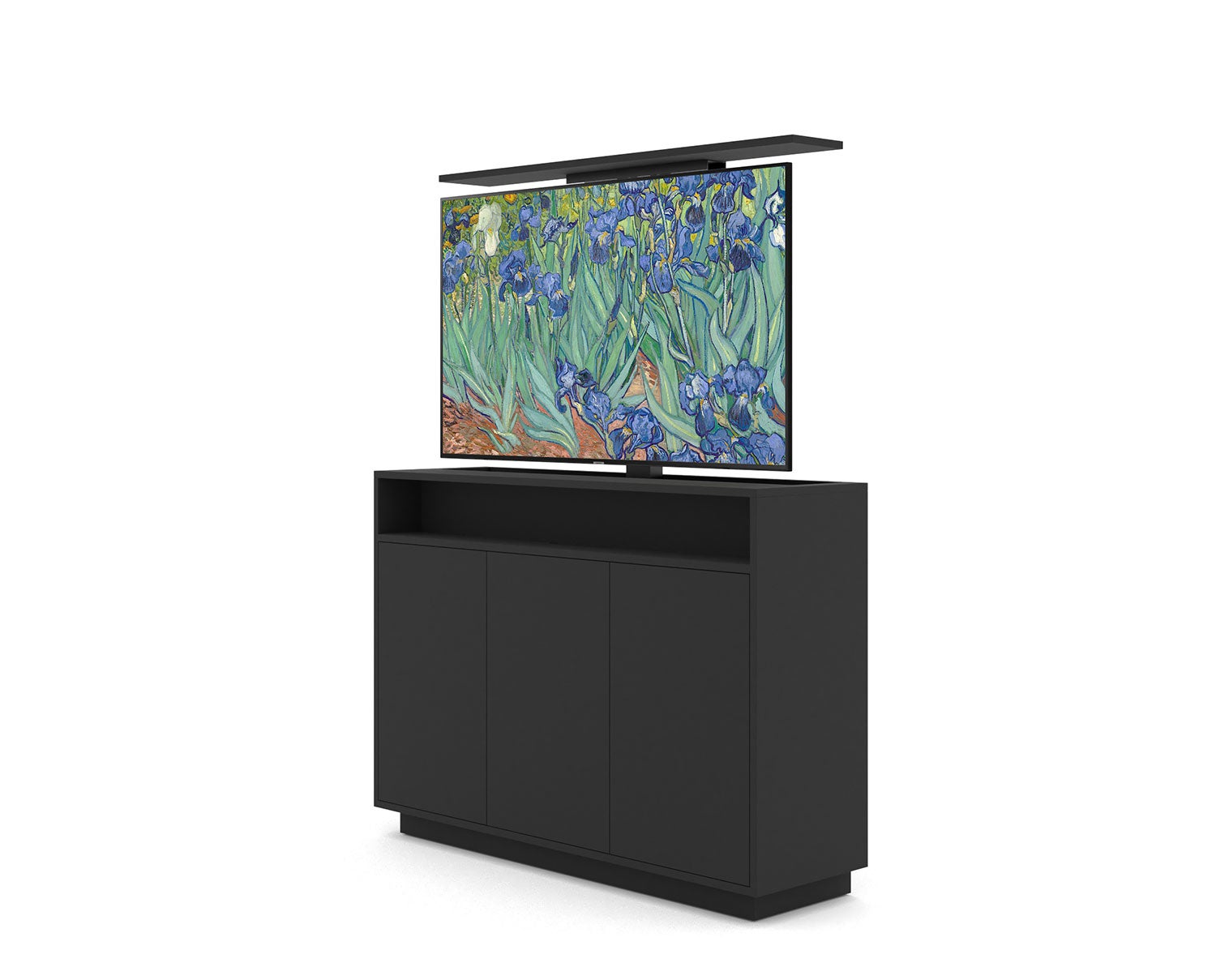 Frame-TVlift-Svart-TV55SB_Angle