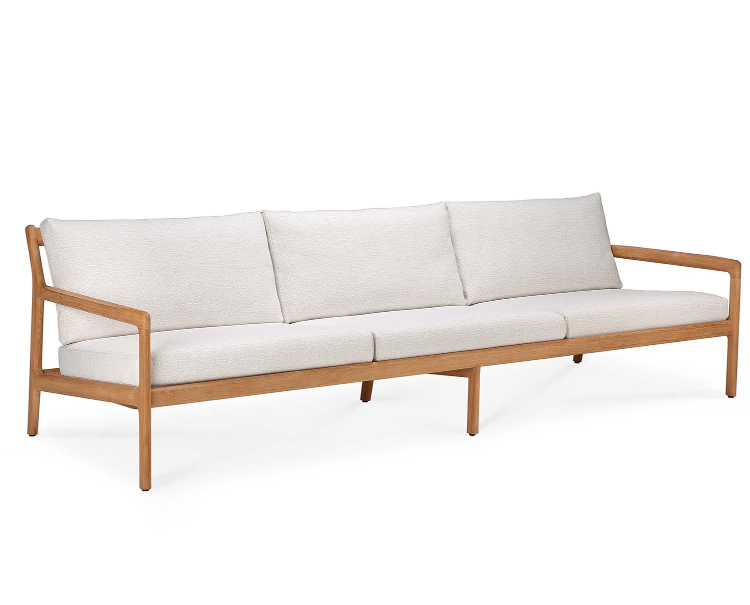 Jack udendørssofa til din terrasse! Lavet af teak med Offwhite-polstring fra Ethnicraft.

