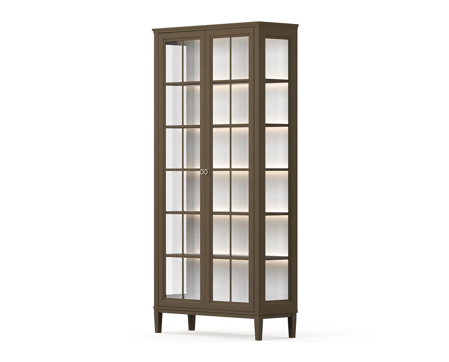 Stockholm 2.0 Vitrineskab i farven Mocha