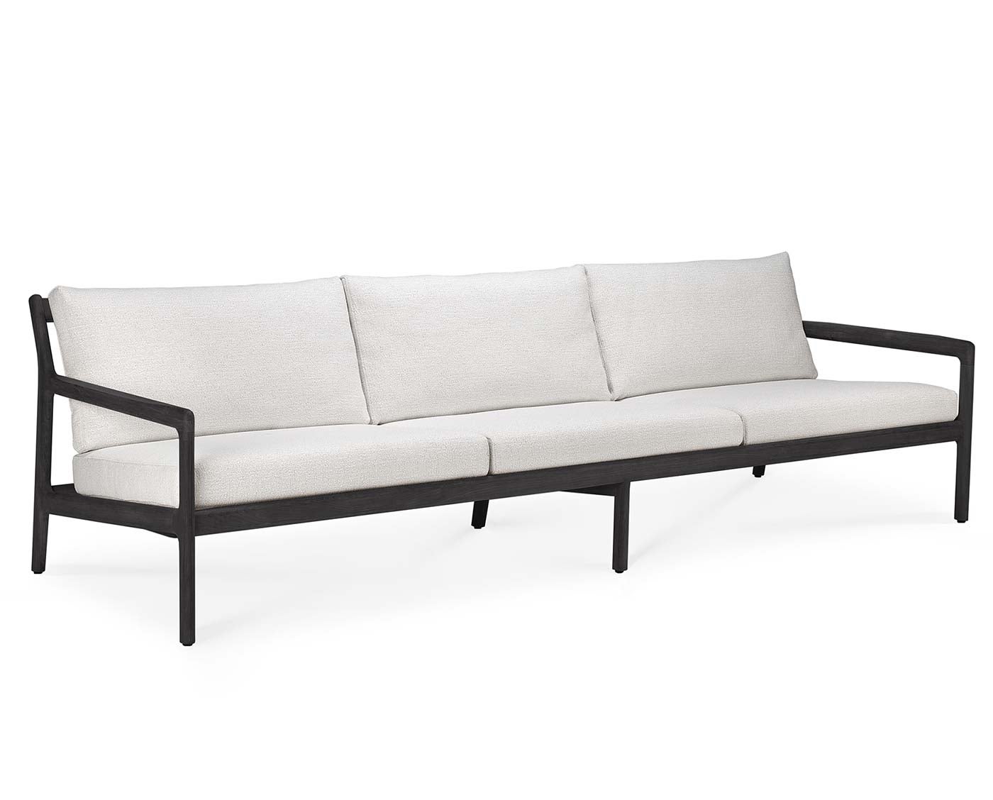 Jack udendørssofa til din terrasse! Lavet af sortbejdset teaktræ med hynder i Offwhite fra Ethnicraft.
