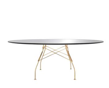 Glossy-Glas-Ovalt-Svart-guld-Kartell