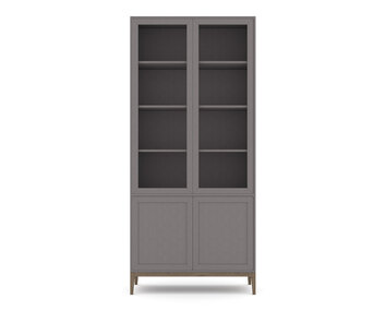 Edge 2.0 Vitrineskab, 4 døre | Grå/brændt valnød