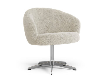 Rondino-Fåtölj-Aluminium-Fårskinn-Moonlight