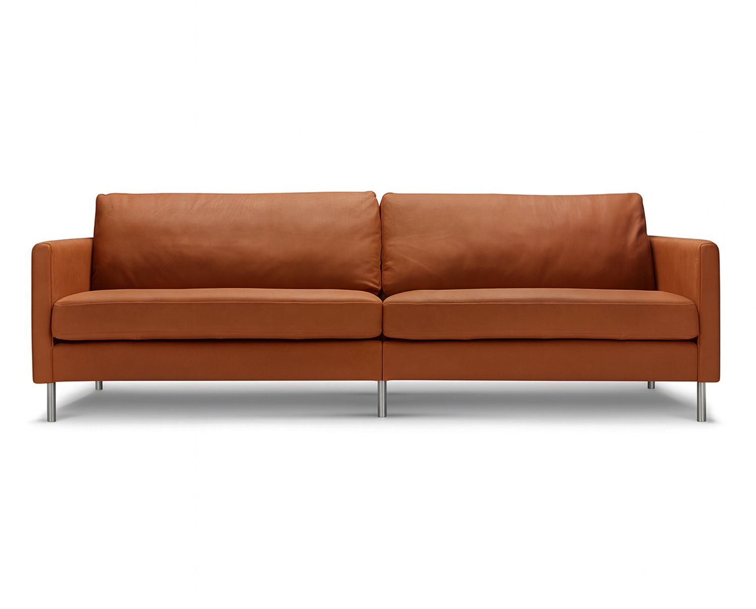 SITS Impulse sofa 4-personers i læder Aniline Cognac og med ben i krom