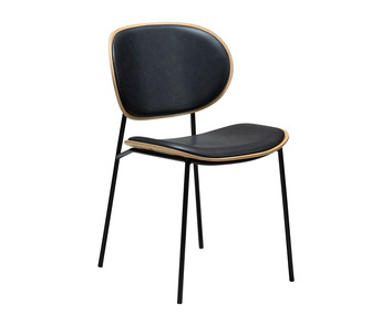 Clementina-Stol-Svart-PU-Whitewash-Ek