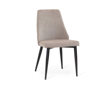 Flair-Stol-Beige-Tyg-Svarta-Metallben