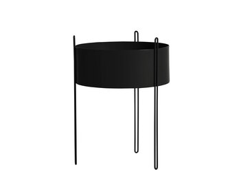 Pidestall-Kruka-Svart-Stor