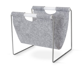 Twist_tidningsstall_vitlack_metall