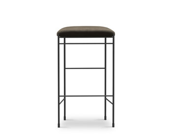 Covent_Bar_Stool_Royal_Nubuck,_Dark_brown_irong_black_Frame_Front_View_White_Background