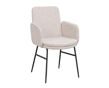 Conklin-Karmstol-Ljusbeige-Svart-Metall