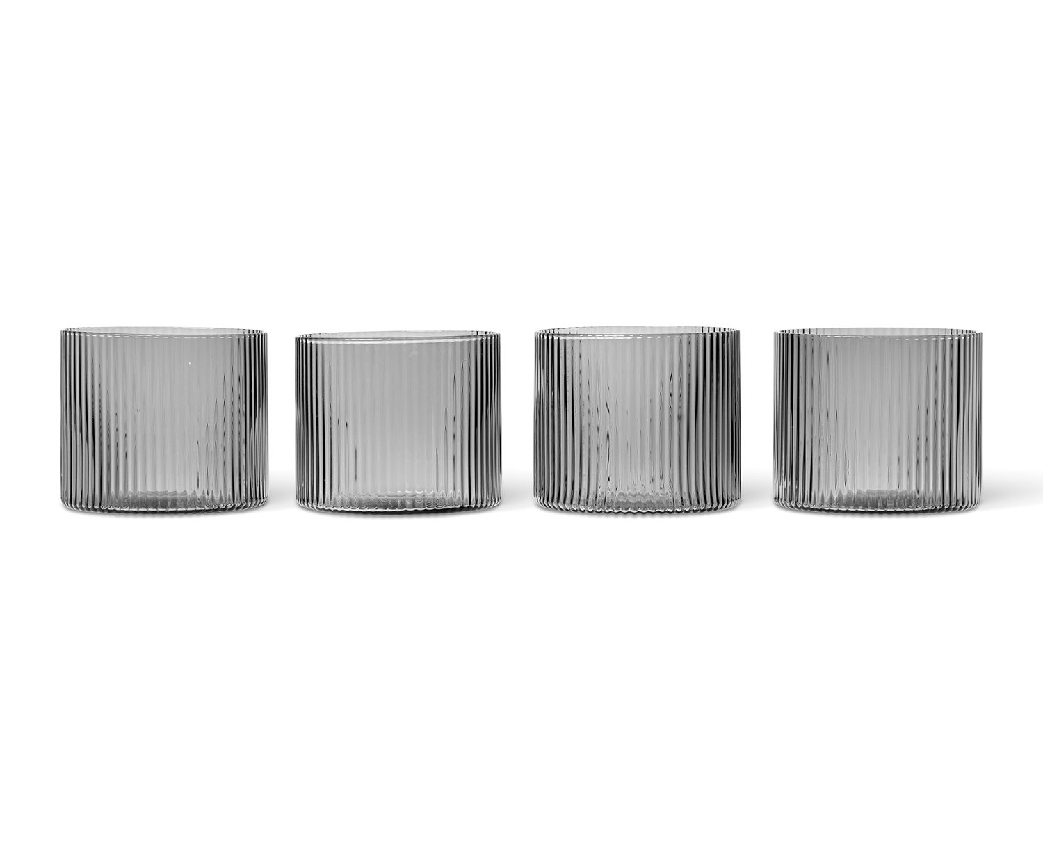 ferm-LIVING-Ripple-Low-Glasses-Setof4-Smoked-Grey
