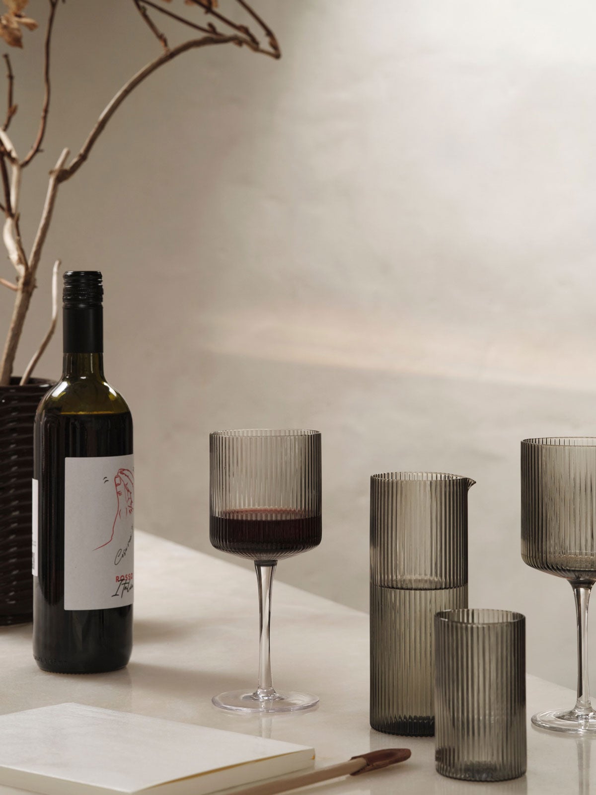 Ferm-Living-Ripple-Milk-Jug-Smoked-Grey-Lifestyle