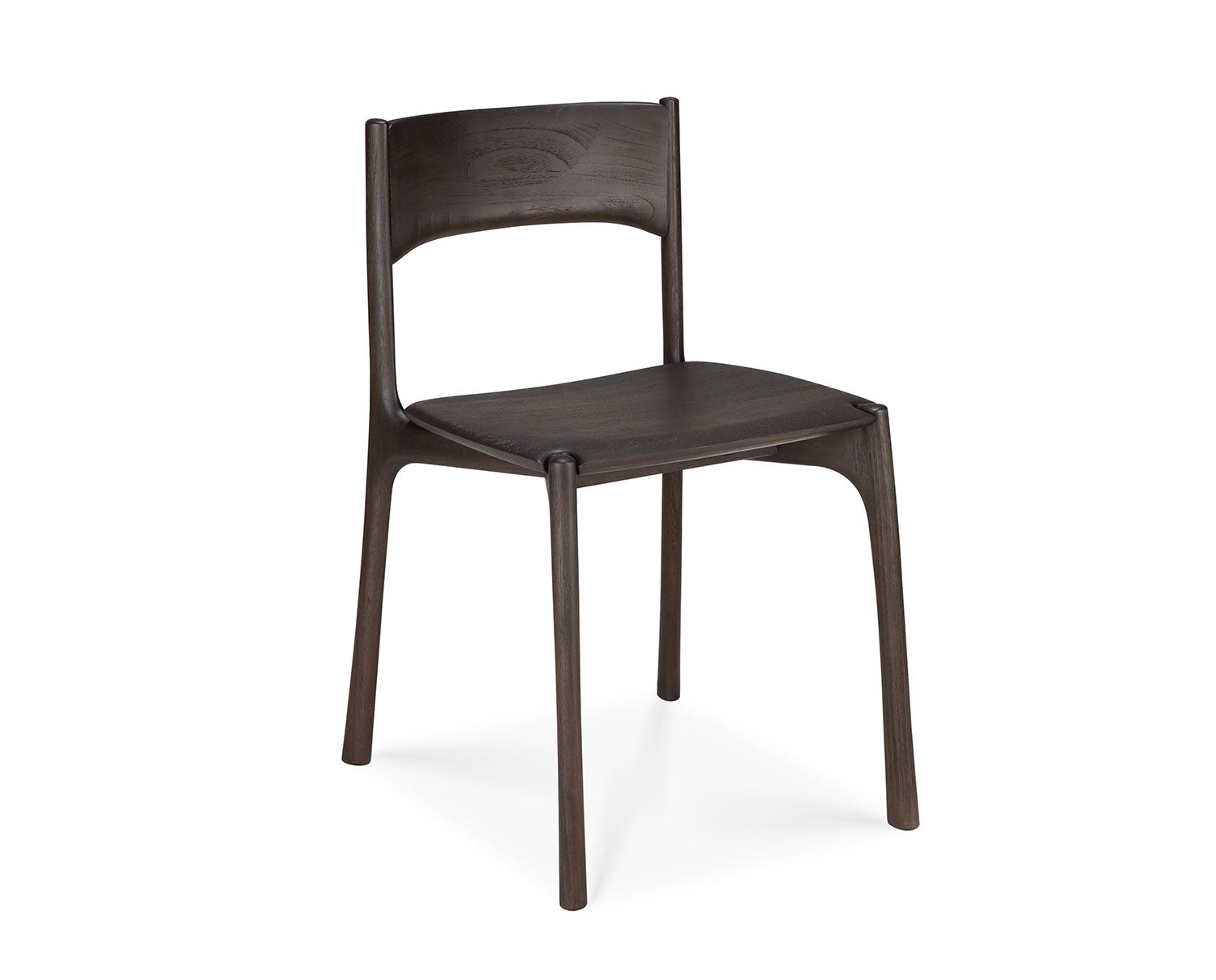 PI Stol i mørkebrun teak