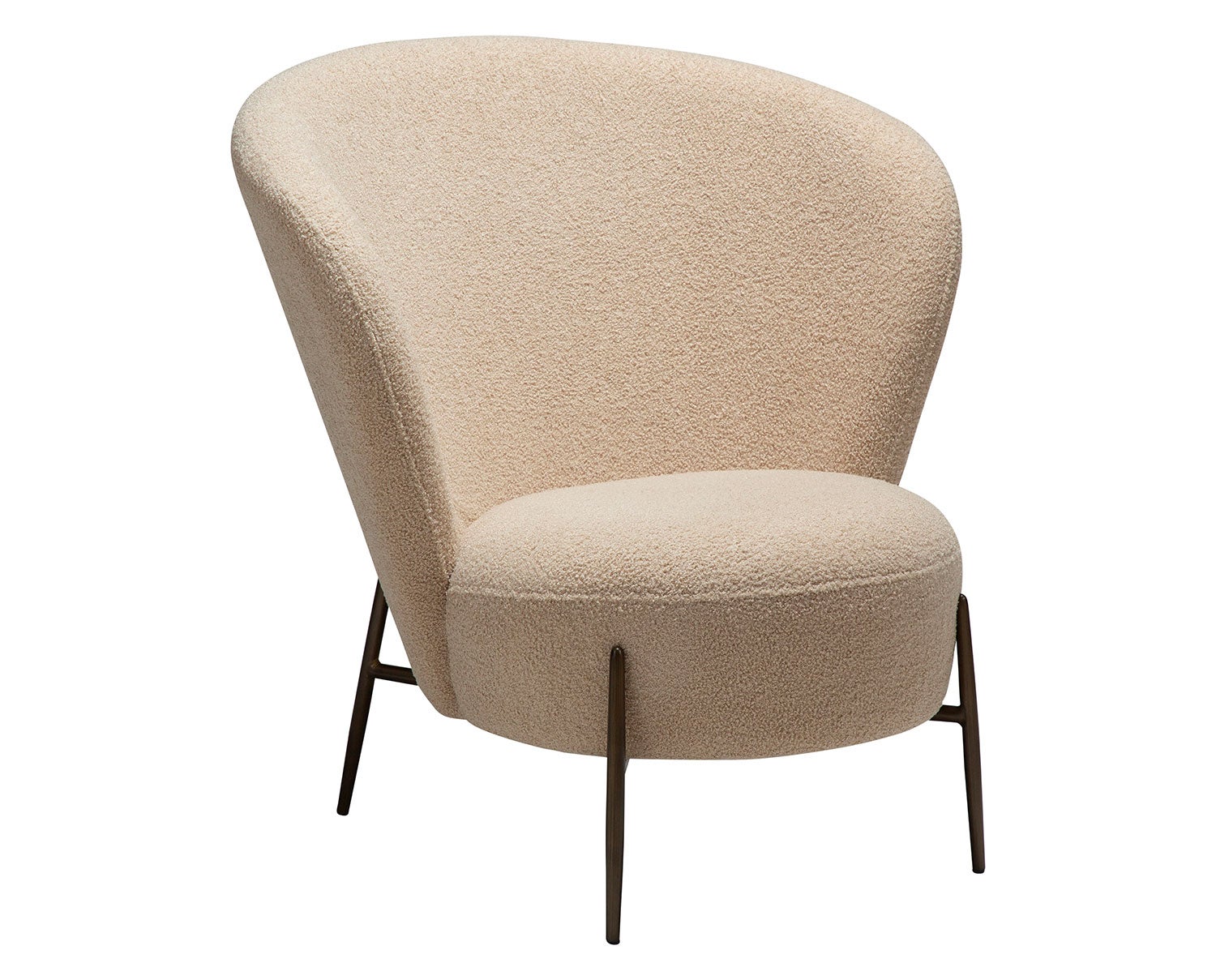 Orbit-Loungefatolj-Frosted-Almond-Boucle-Brass
