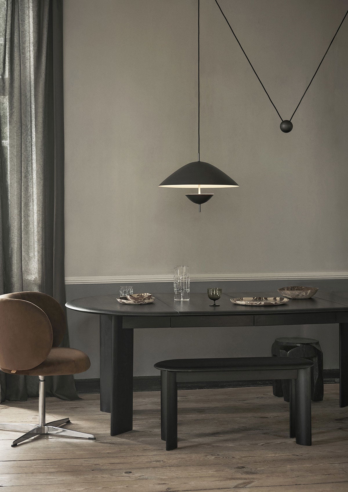 Bevel-Dining-Table-Extendable-Black-Oiled-Beech-Lifestyle