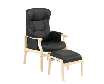 Soro-standerd-medium-chair-nature-lacquer-zorro-black-with-footstool