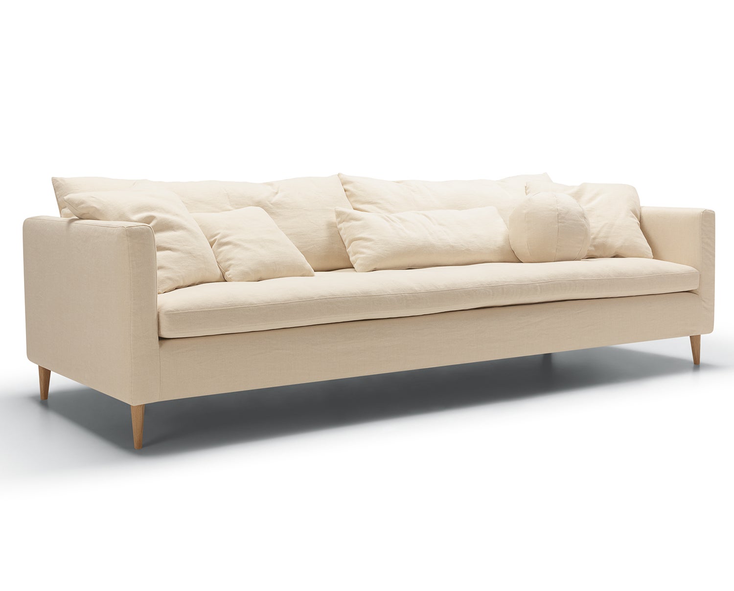Sits Lill 4-personers sofa i stof Caleido 1419 Natural med egetræsben